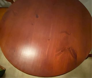 Conjunto mesa redonda y 4 sillas madera