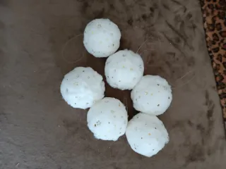 6 Palle Natalizie Bianco e Oro