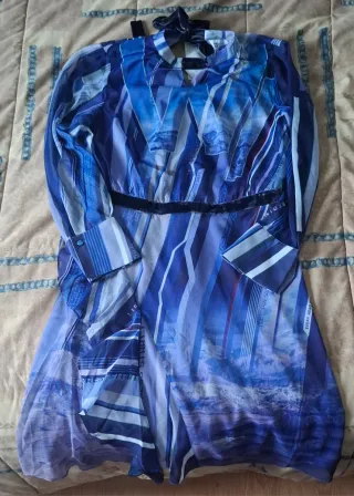 Vestido LILY estampado azul multicolor