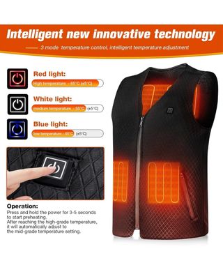 Chaleco negro calefactable