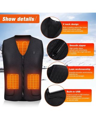 Chaleco negro calefactable