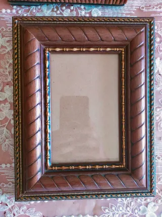 4 Marcos de Fotos Madera y Mimbre