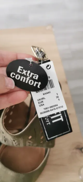 Sandalias tacón verde talla 36