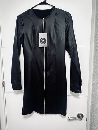 Vestido polipiel cremallera T/S afelpado interior