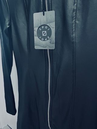 Vestido polipiel cremallera T/S afelpado interior