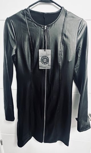 Vestido polipiel cremallera T/S afelpado interior