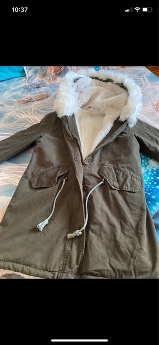 Chaquetón verde con forro de pelo