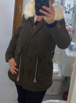 Chaquetón verde con forro de pelo