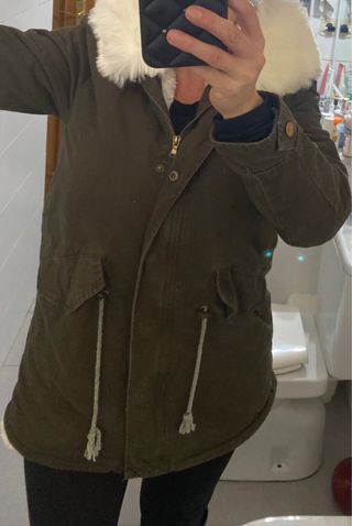 Chaquetón verde con forro de pelo