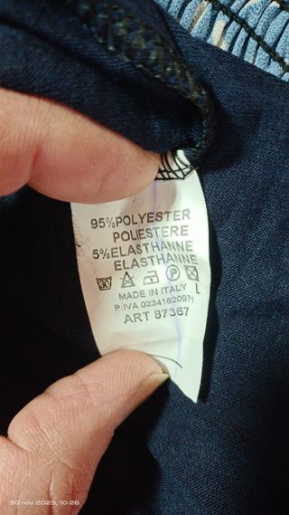 Vestido azul con hojas y chaqueta L