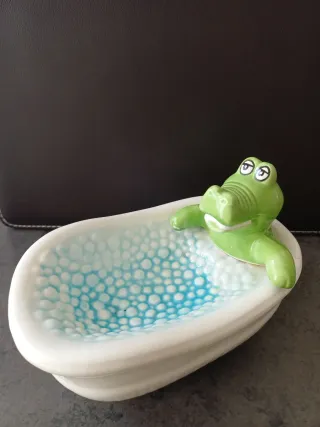 Portasapone ceramica coccodrillo vasca