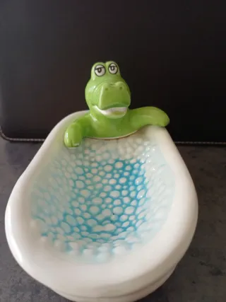 Portasapone ceramica coccodrillo vasca