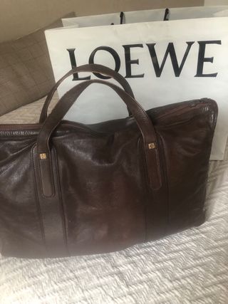 Bolso de viaje Loewe piel marrón
