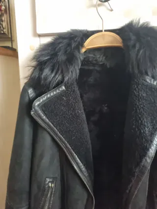 Cazadora Piel Massimo Dutti Negra