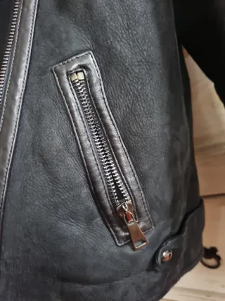 Cazadora Piel Massimo Dutti Negra