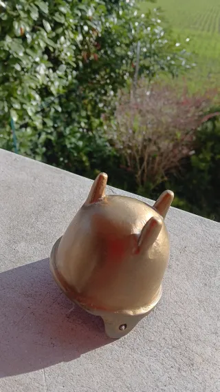 Posacenere in ottone con manico in ferro