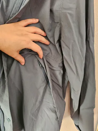 Cortavientos chubasquero gris/azul