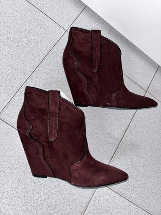 Botines de piel burdeos