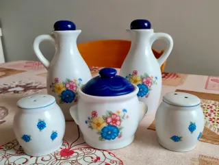 Elegante set olio/aceto/sale/pepe/spezie