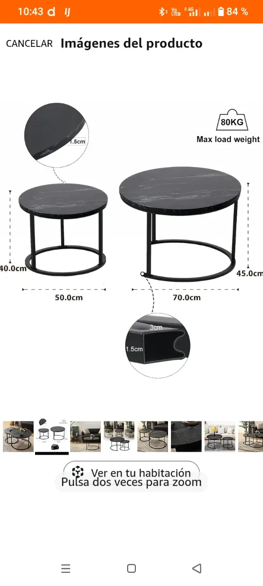 Tavoli ausiliari moderni a nido