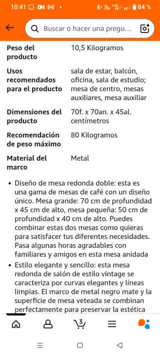 Tavoli ausiliari moderni a nido