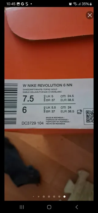 Zapatilla Nike Revolution 6 NN 38.5 Beige