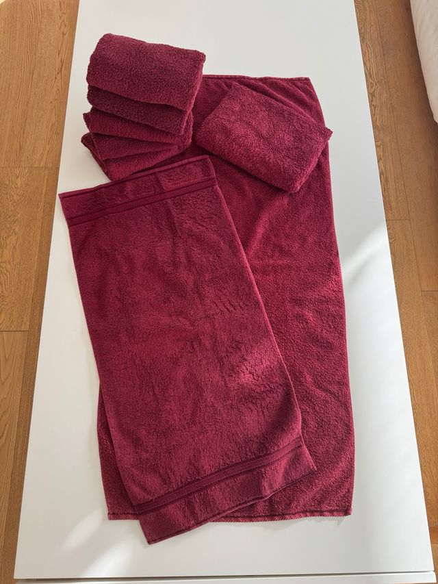 Set 8 Asciugamani Bordeaux Cotone