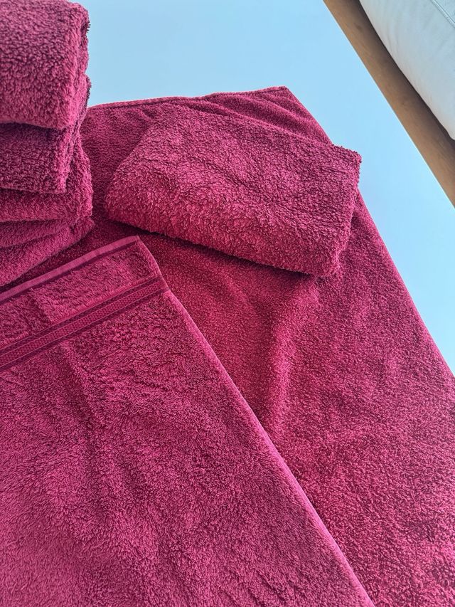 Set 8 Asciugamani Bordeaux Cotone