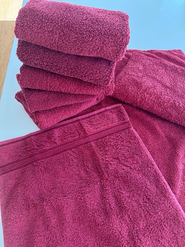 Set 8 Asciugamani Bordeaux Cotone