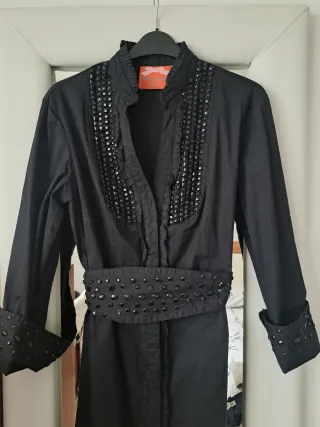 Vestido Almatrichi negro con pedrería