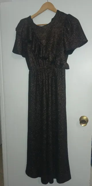 Mono Vestido Fiesta Negro Dorado