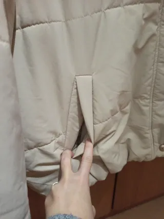 Abrigo acolchado beige mujer