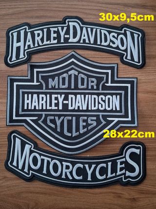 Set 3 Parches Harley Davidson Espaldera