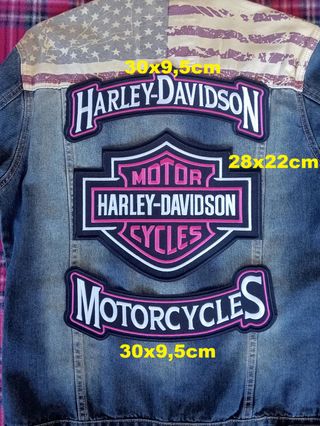 Set 3 Parches Harley Davidson Espaldera