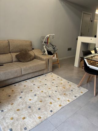 Tappeto in Cotone Beige e Multicolore 170x125