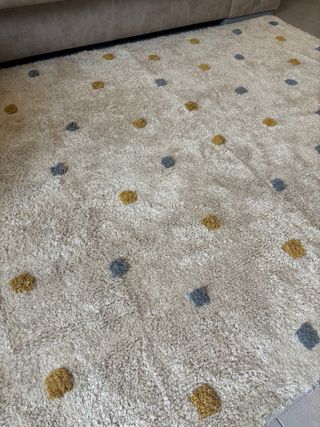 Tappeto in Cotone Beige e Multicolore 170x125