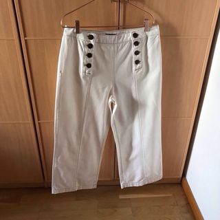 Pantalón ancho Massimo Dutti blanco