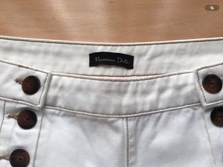 Pantalón ancho Massimo Dutti blanco