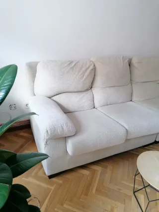 Sofá beige tela 210cm