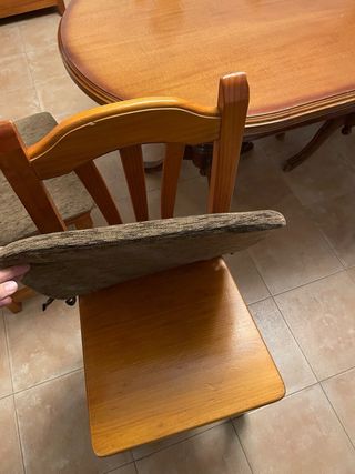 Mesa extensible madera y 6 sillas