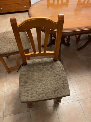 Mesa extensible madera y 6 sillas