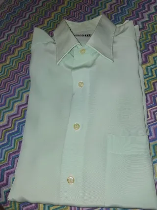 Traje chaqueta verde. - Camisa verde claro.