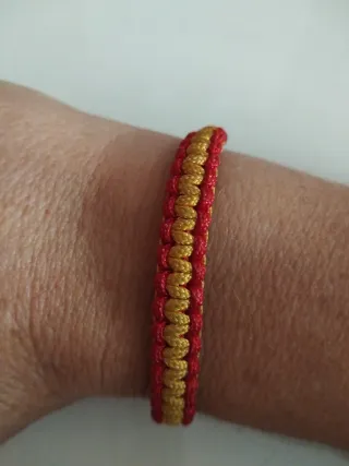 Pulsera España Roja y Dorada