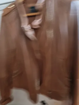 Cazadora Zara Piel Marrón Talla M