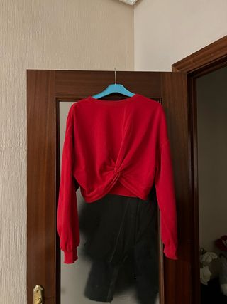 Sudadera corta H&M roja talla S