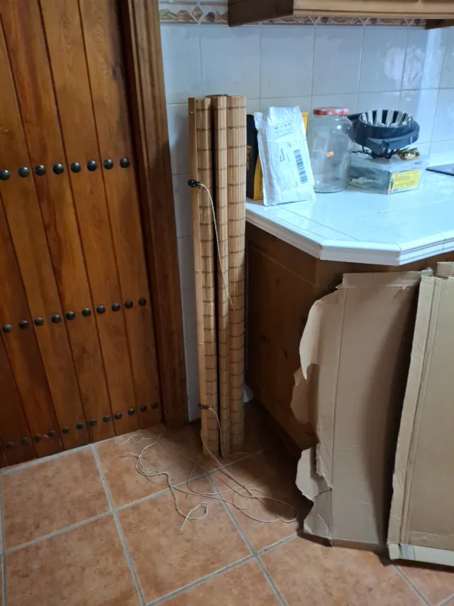 Estor enrollable de bambú