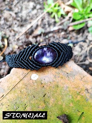 Bracciale in macrame con ametista