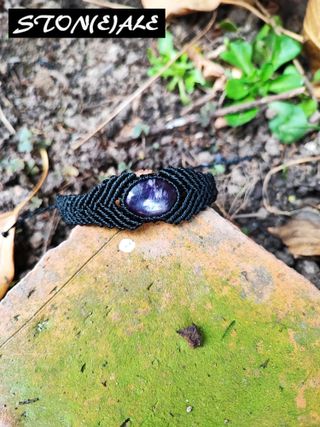 Bracciale in macrame con ametista