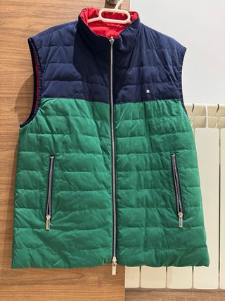 Chaleco reversible azul y verde