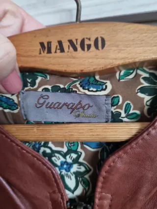 Chaqueta de piel Mango tipo chaqué